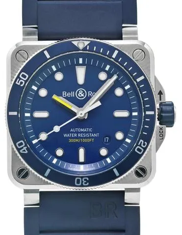 Bell & Ross Instruments BR0392-D-BU-ST/SRB 42mm Stainless steel Blue