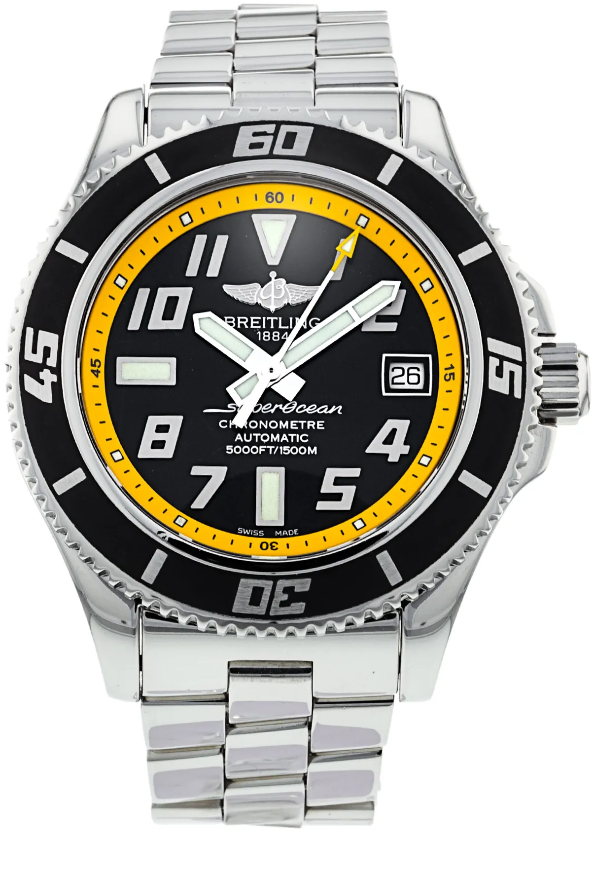 Breitling Superocean 42 A17364 42mm Stainless steel Black and Yellow