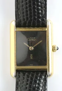 Cartier Must de Cartier Tank Silver and Gold-plated Black