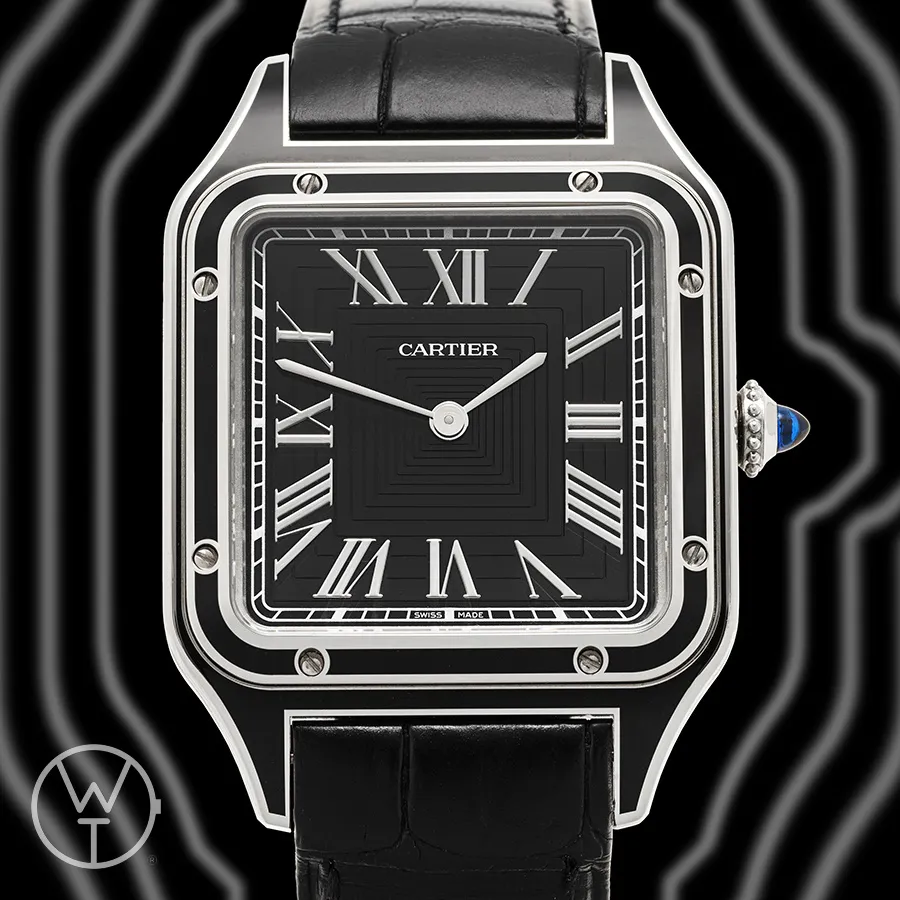 Cartier Santos Dumont WSSA0046 43.5mm Stainless steel Black