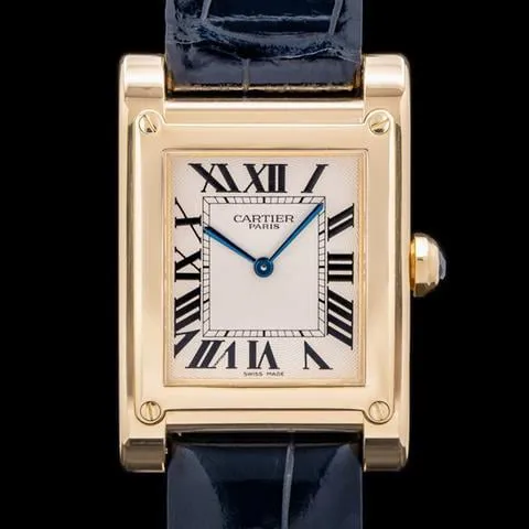 Cartier Tank 2484 27mm Yellow gold Guilloché