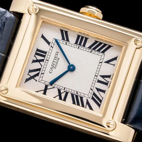 Cartier Tank 2484 27mm Yellow gold Guilloché 4