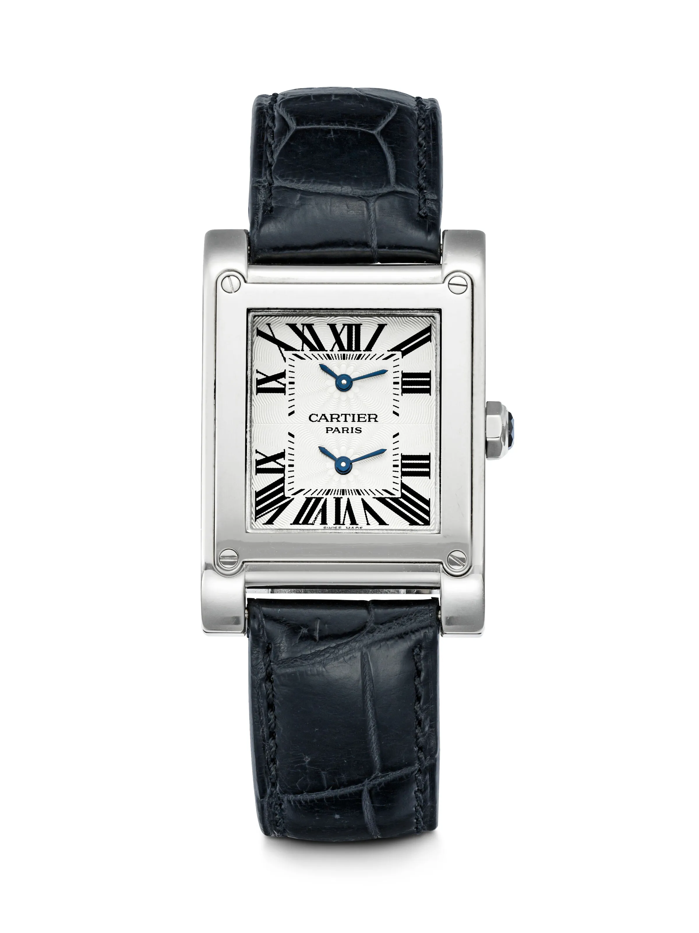 Cartier Tank 2552 28mm 18k white gold Silvered