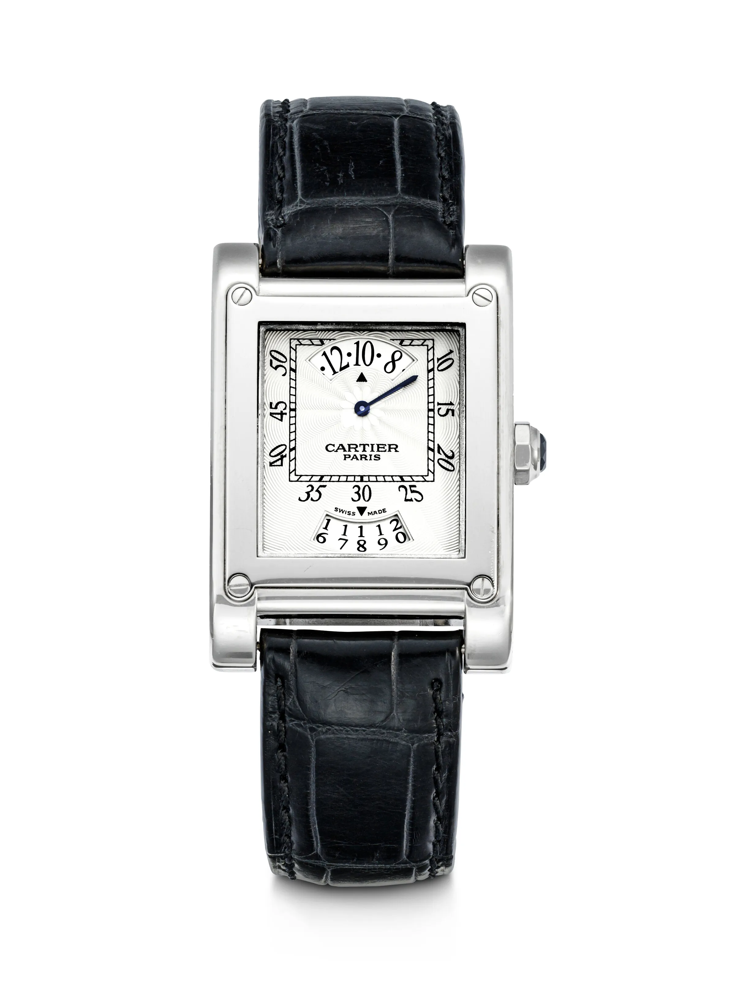 Cartier Tank 2554 28mm 18k white gold Silvered