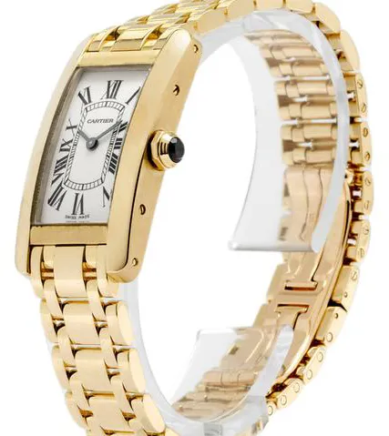 Cartier Tank Américaine W26015K2 19mm Yellow gold White 2