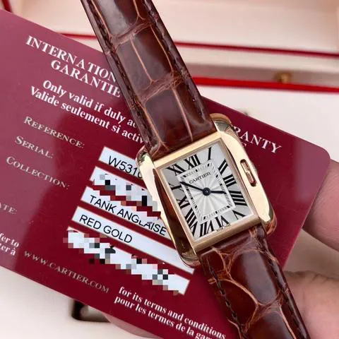 Cartier Tank Anglaise W5310027 30.2mm Rose gold Silver 1