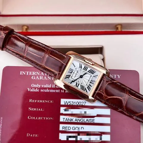 Cartier Tank Anglaise W5310027 30.2mm Rose gold Silver 3