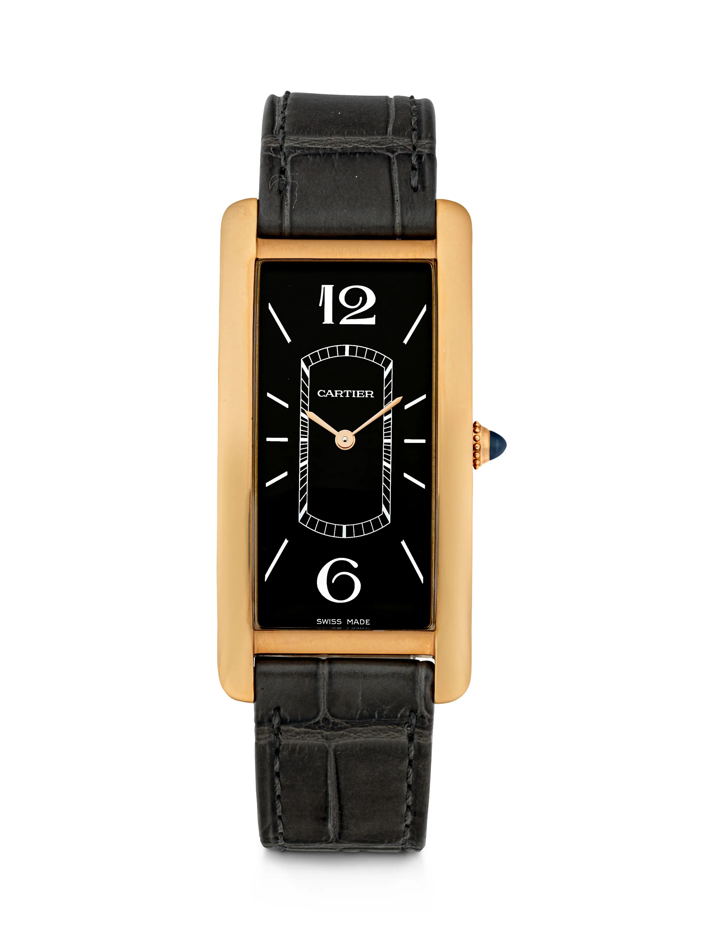 Cartier Tank Cintrée 23mm 18K pink gold Dark gray