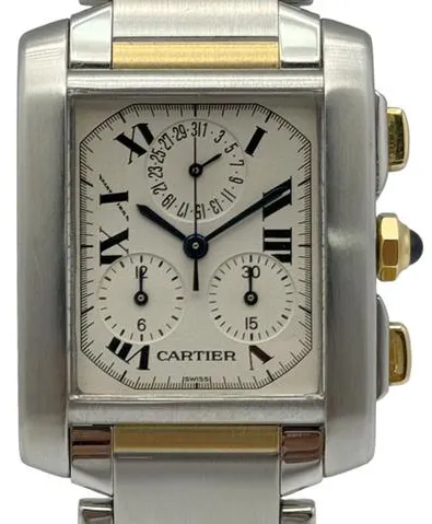 Cartier Tank Française 2303 28mm Yellow gold and Stainless steel White