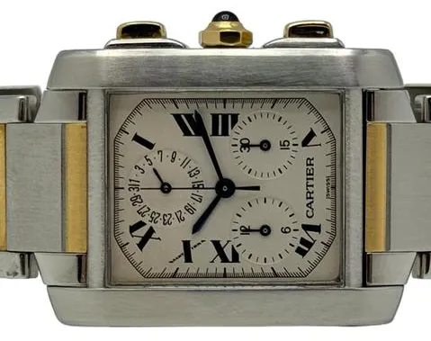 Cartier Tank Française 2303 28mm Yellow gold and Stainless steel White 5