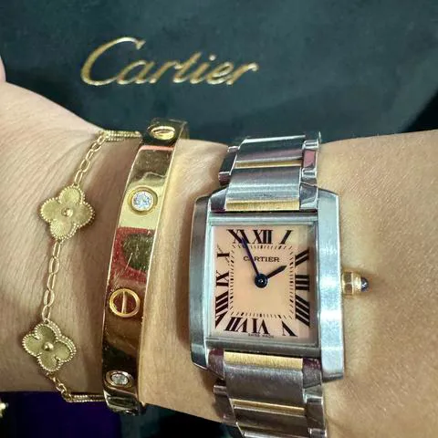 Cartier Tank Française 2384 20mm Yellow gold and Stainless steel Rose 2