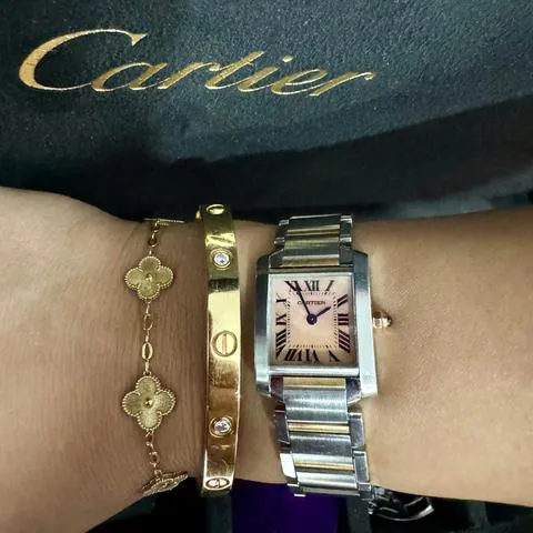 Cartier Tank Française 2384 20mm Yellow gold and Stainless steel Rose 3