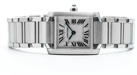 Cartier Tank Française 2384 20mm Stainless steel White