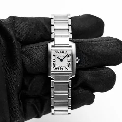 Cartier Tank Française 2384 20mm Stainless steel White 1