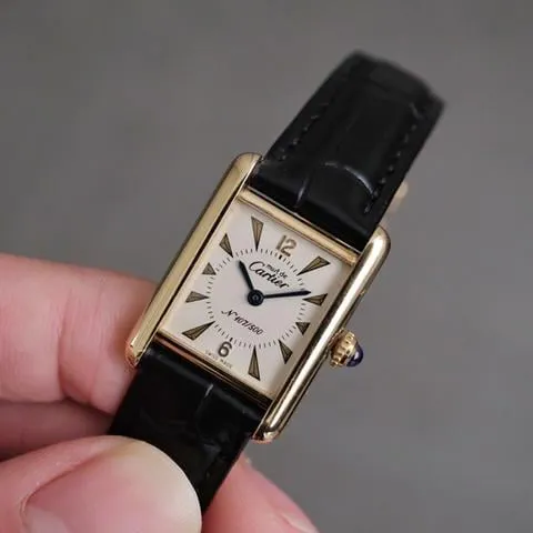 Cartier Tank Vermeil 1613 21mm Silver White 1