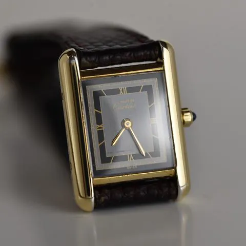 Cartier Tank Vermeil 5057001 20mm Silver Black 1