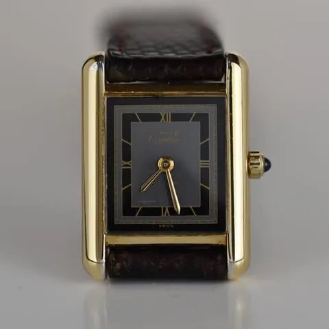 Cartier Tank Vermeil 5057001 20mm Silver Black 2