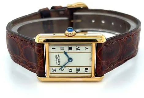 Cartier Tank Vermeil 5057001 21mm Yellow gold White