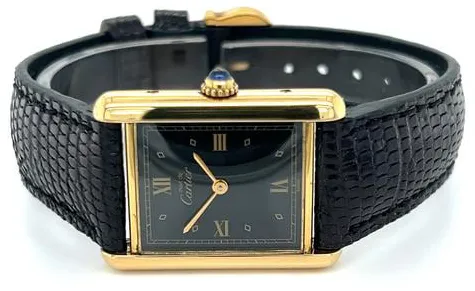 Cartier Tank Vermeil 590005 23mm Silver Black