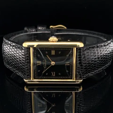 Cartier Tank Vermeil 590005 23mm Silver Black 6