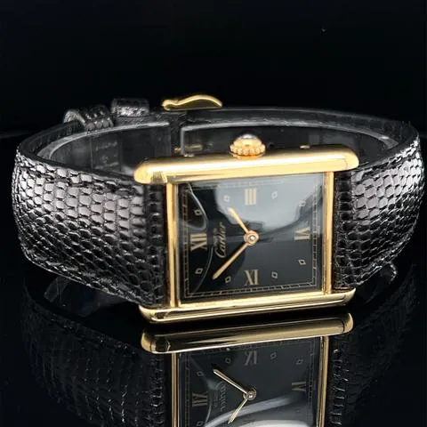 Cartier Tank Vermeil 590005 23mm Silver Black 7