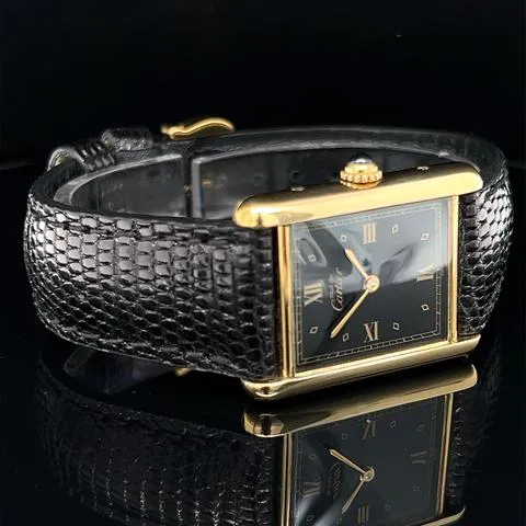 Cartier Tank Vermeil 590005 23mm Silver Black 8