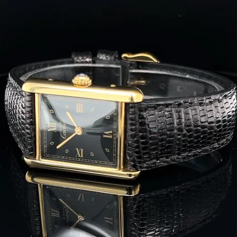 Cartier Tank Vermeil 590005 23mm Silver Black 9