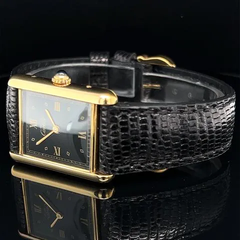 Cartier Tank Vermeil 590005 23mm Silver Black 10