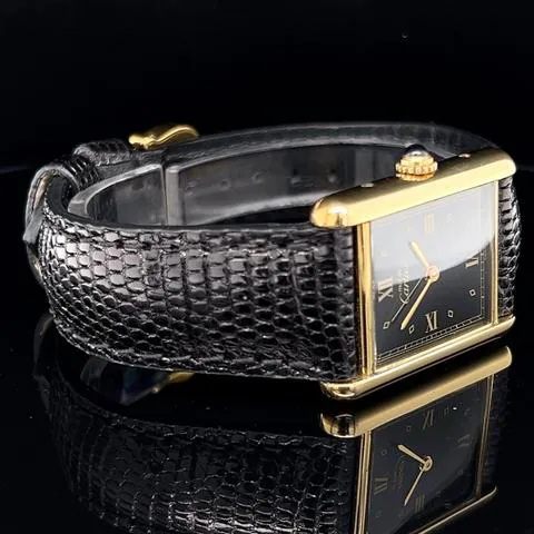 Cartier Tank Vermeil 590005 23mm Silver Black 11