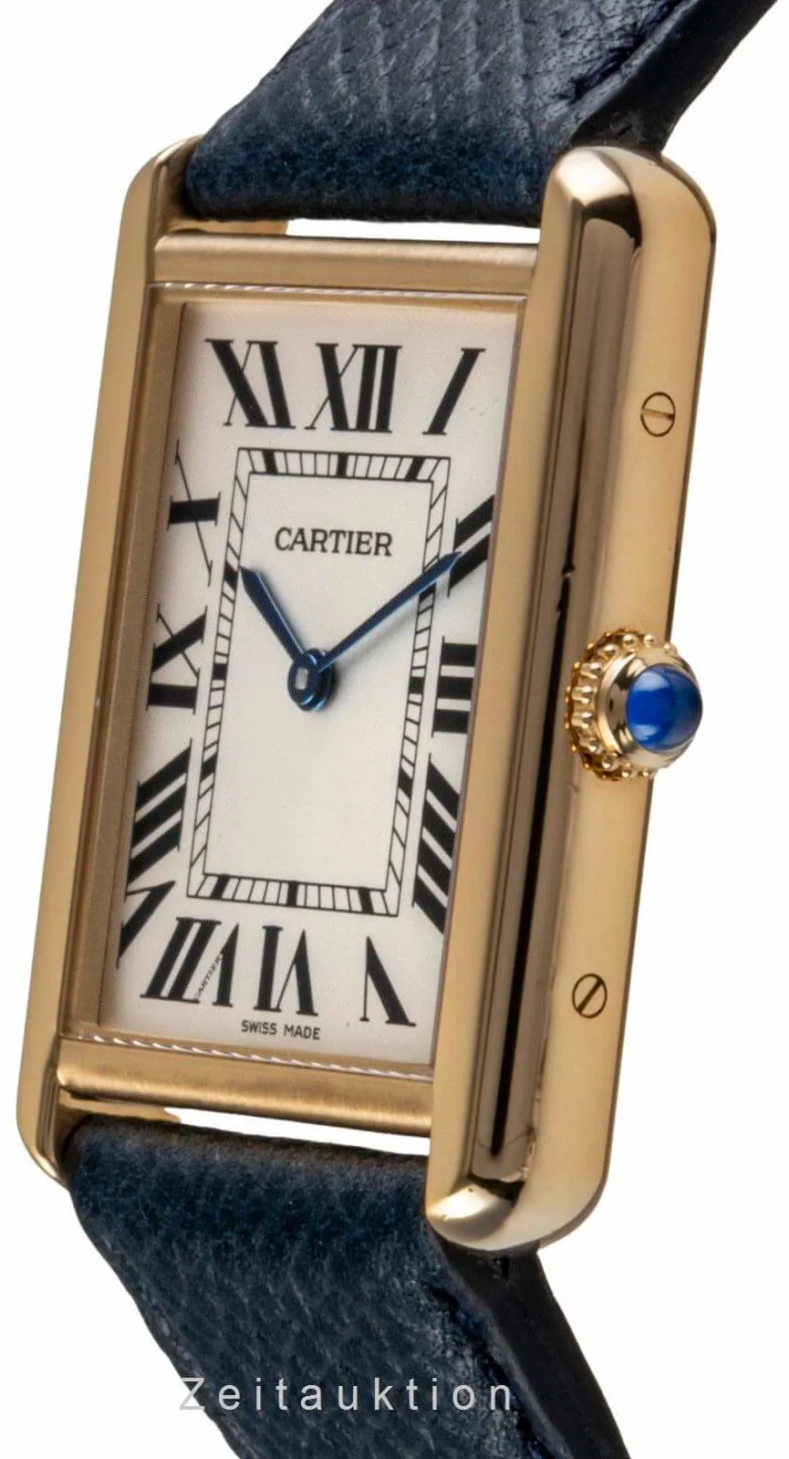 Cartier Tank W1018855. 27.5mm Yellow gold Silver 5