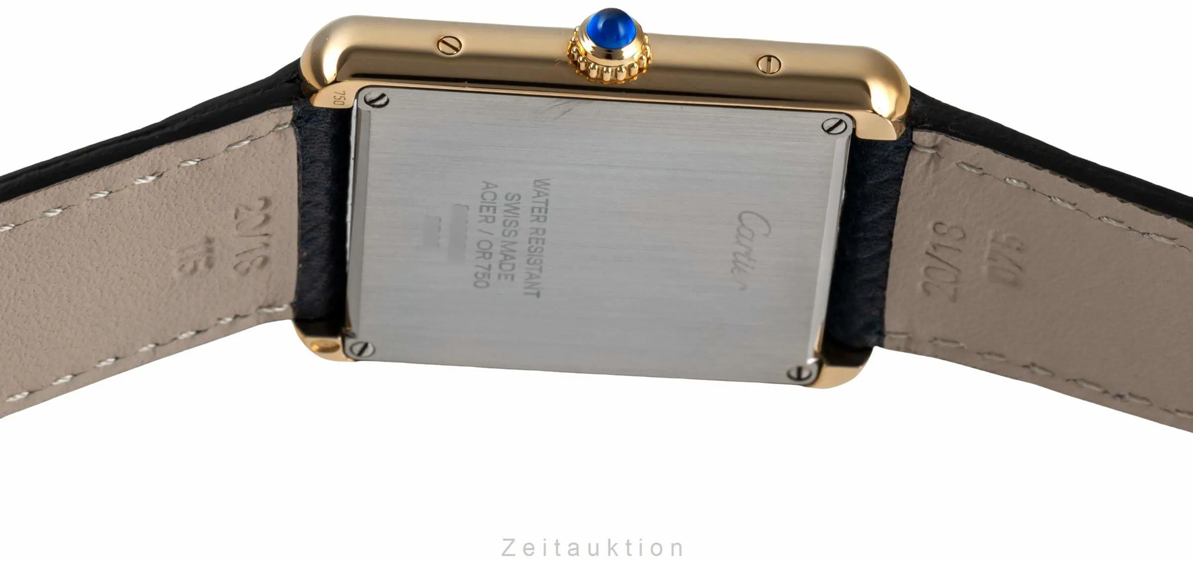 Cartier Tank W1018855. 27.5mm Yellow gold Silver 8