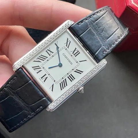 Cartier Tank WT200006 31mm White gold Silver 3