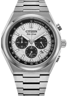 Citizen Forza Chronograph Super Titanium 42.5mm Super Titanium Silver and White