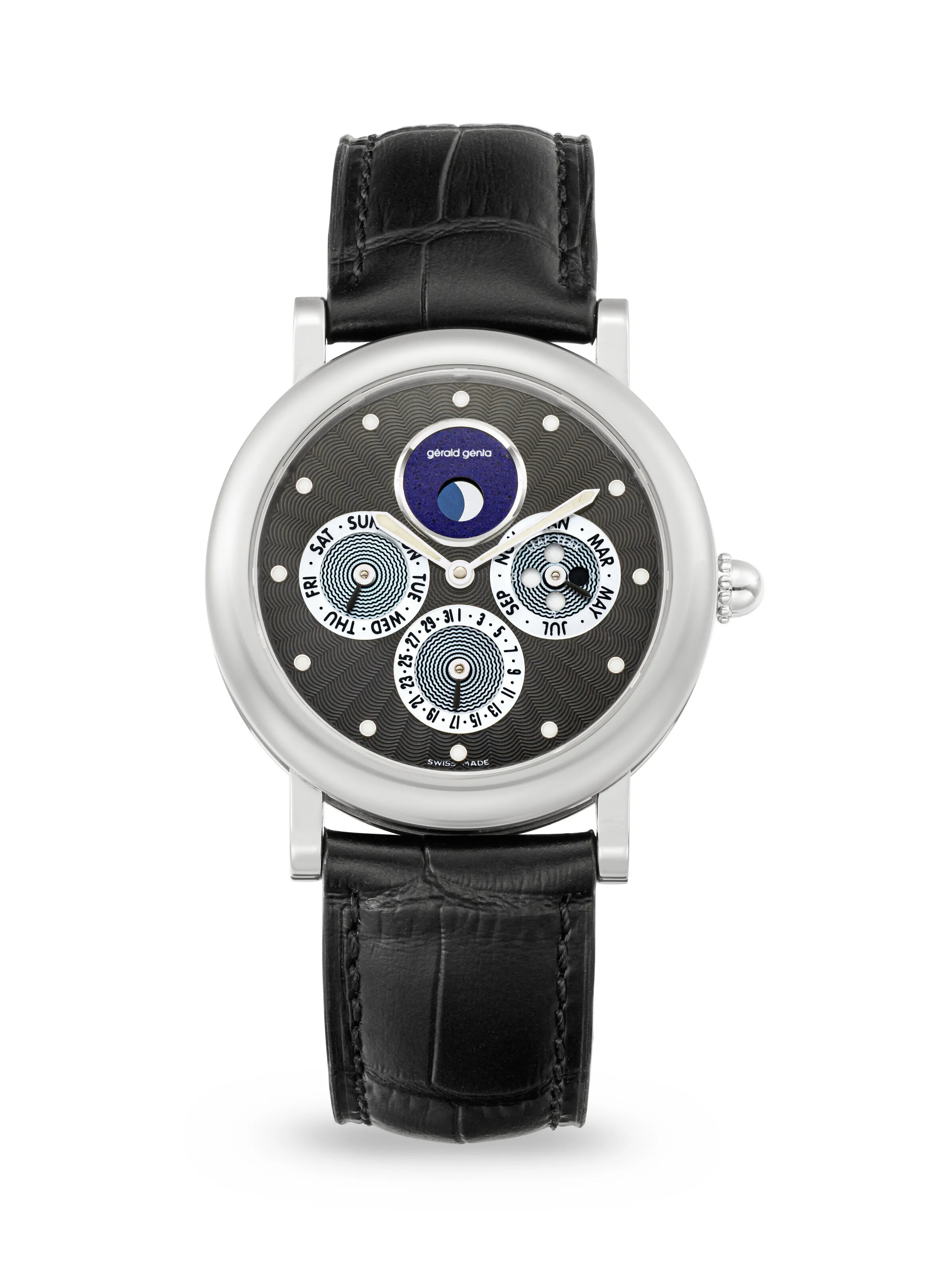 Gérald Genta Perpetual Calendar 38mm 18k white gold Black