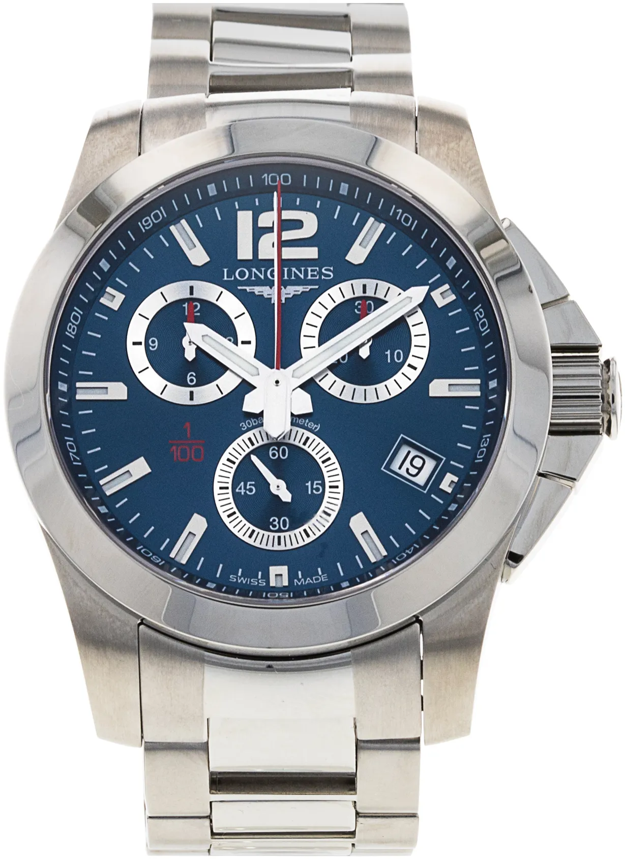 Longines Conquest L3.700.4.96.6 41mm Stainless steel Blue