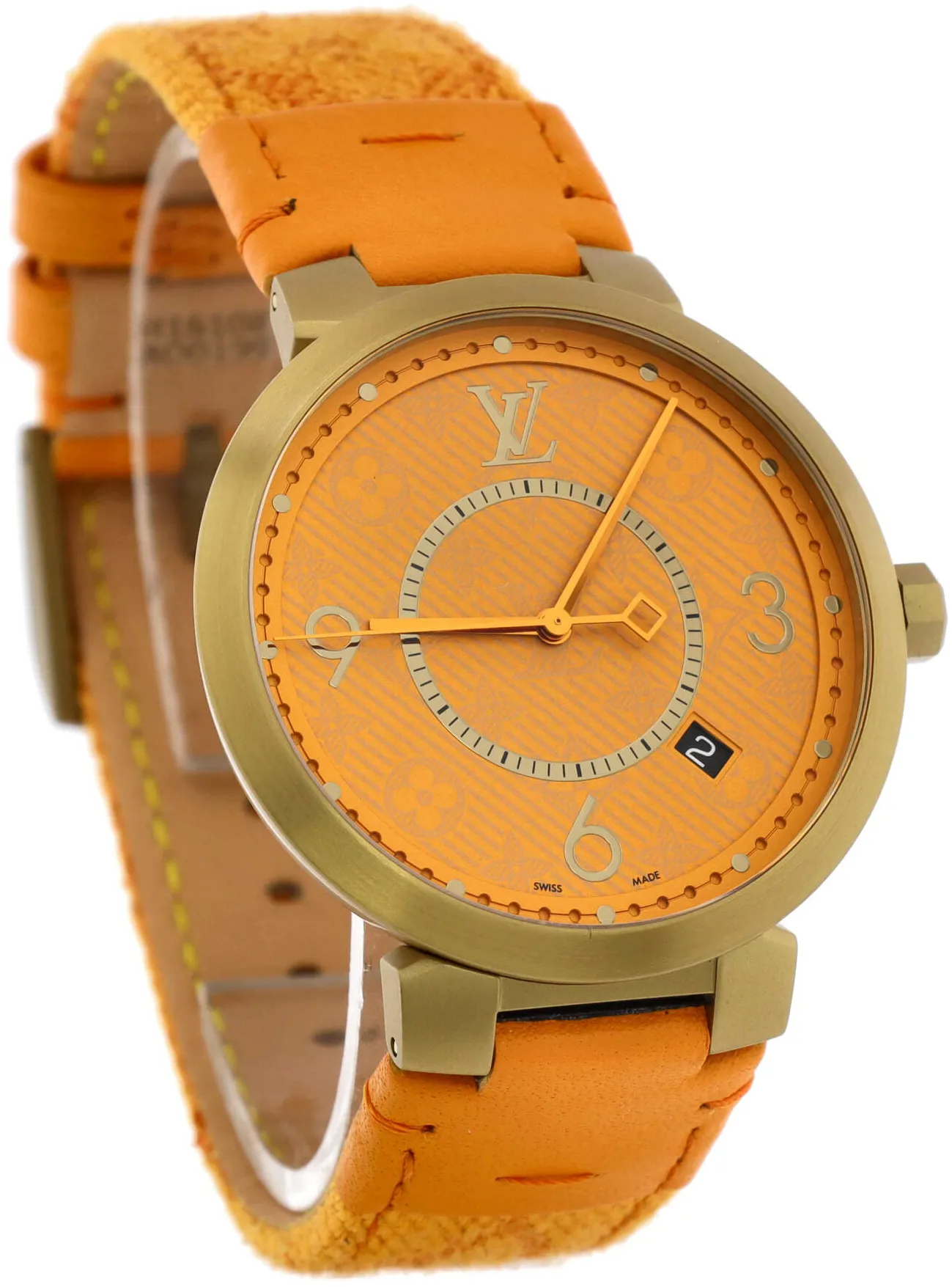 Louis Vuitton Tambour Slim QA103 39mm Stainless steel and PVD Orange 1