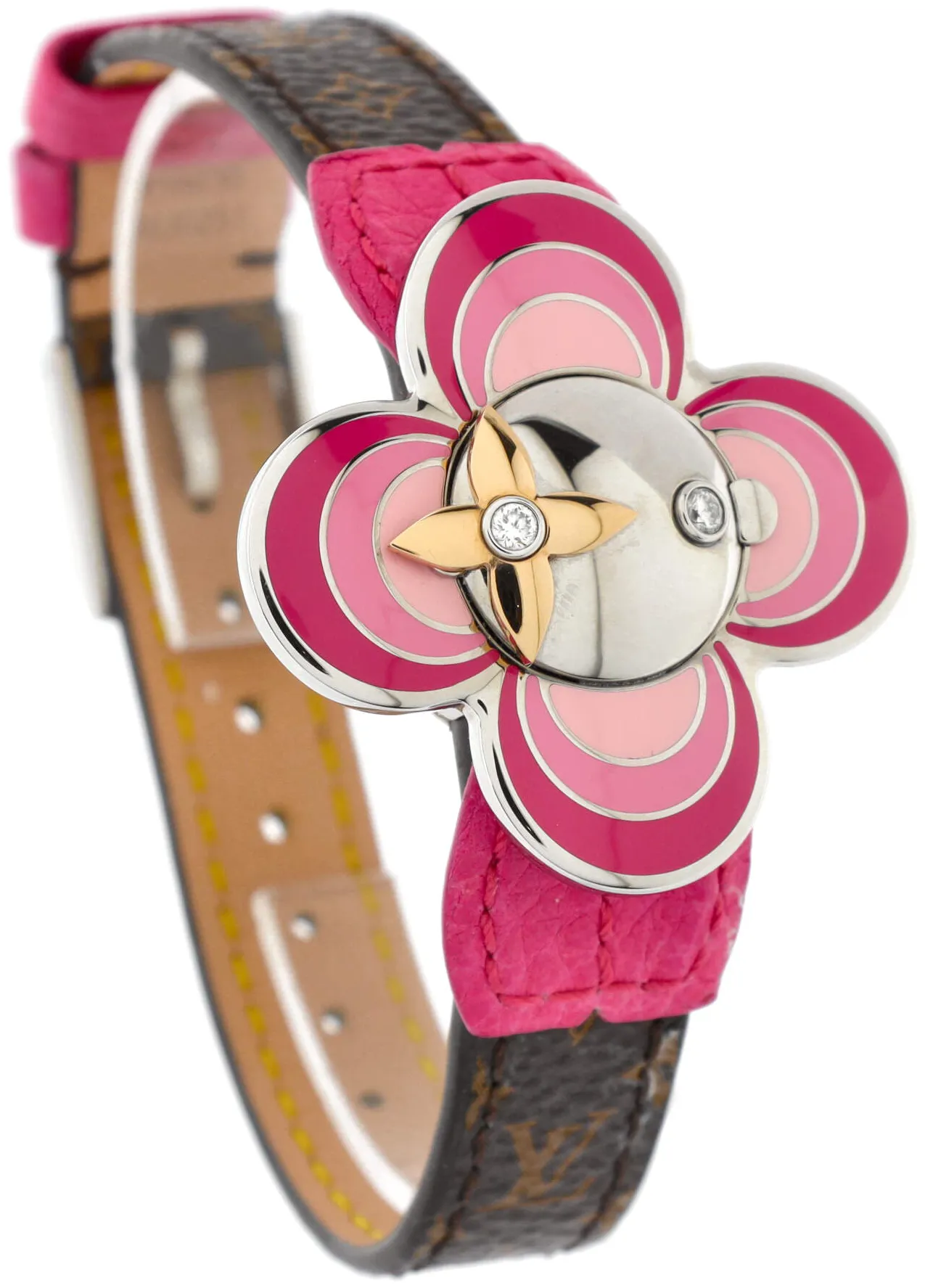 Louis Vuitton Tambour 34mm Rose gold and Stainless steel and Diamond and Enamel and Resin and 18k rose gold Rose 2