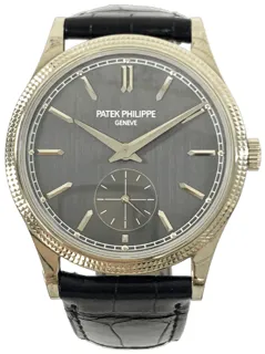 Patek Philippe Calatrava, “Clous de Paris” 6119G-001 White gold Gray