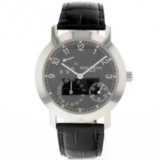 Patek Philippe Moonphase 5055G-001 White gold Black