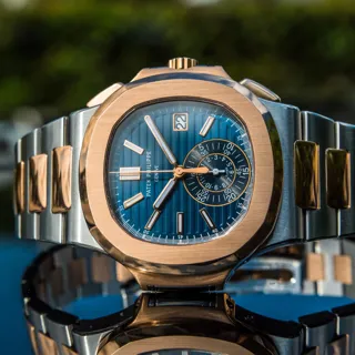 Patek Philippe Nautilus 5980/1AR-001 Rose gold and Stainless steel Blue