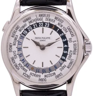 Patek Philippe World Time 5130G-019 White gold Silver