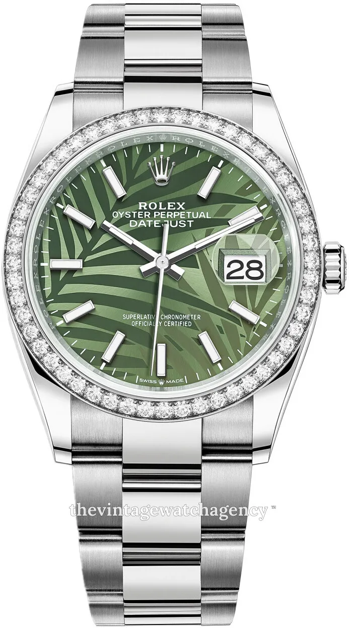 Rolex Datejust 126284RBR-0040 36mm White gold and Oystersteel Green