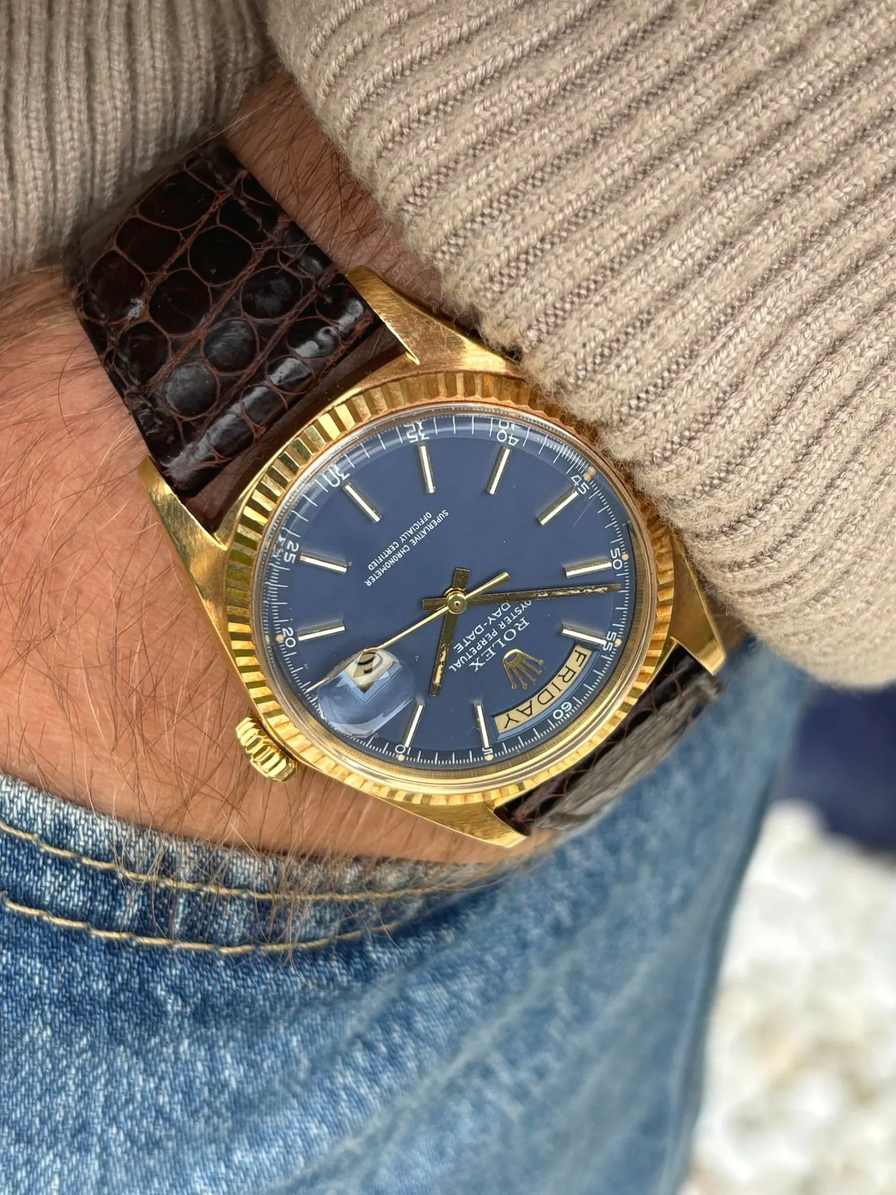 Rolex Day-Date 36 1803 36mm Yellow gold Blue