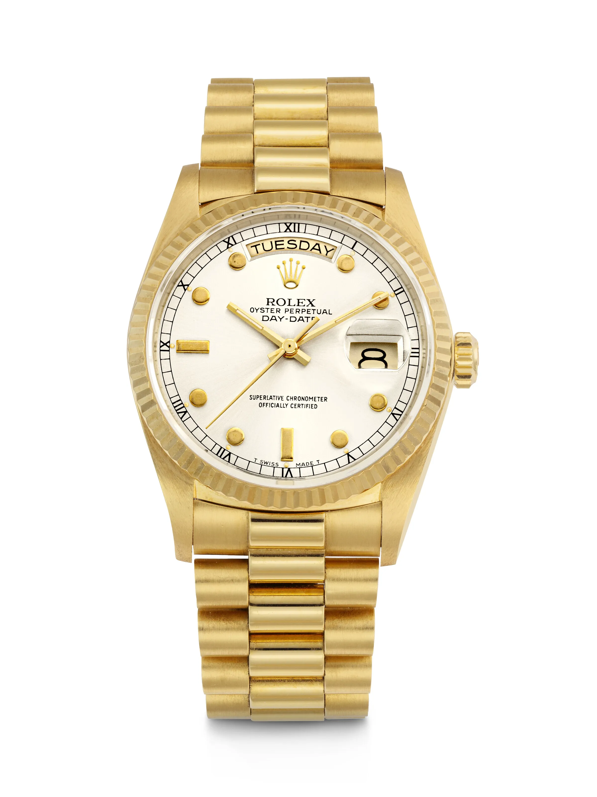 Rolex Day-Date 36 18038 36mm 18k Gold Silvered