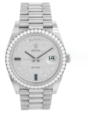 Rolex Day-Date 40 228349RBR 40mm White gold Pave