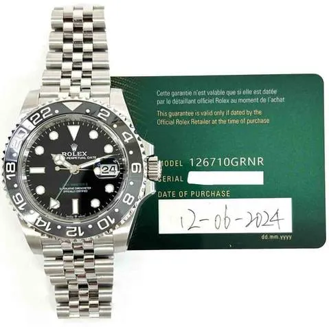 Rolex GMT-Master II 126710GRNR 40mm Stainless steel Black