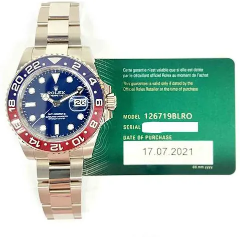 Rolex GMT-Master II 126719BLRO 40mm White gold Blue