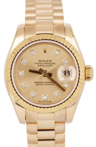 Rolex Lady-Datejust 179178 26mm Yellow gold Champagne