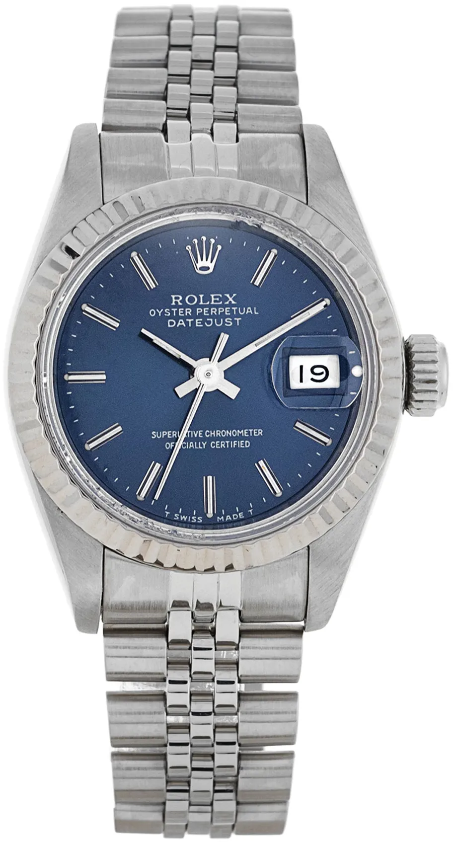 Rolex Lady-Datejust 69174 26mm White gold and Stainless steel Blue