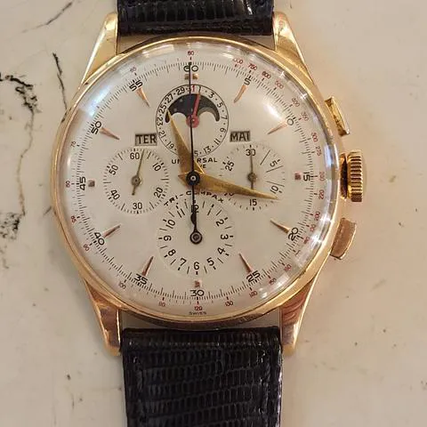 Universal Genève Compax 12296 37mm Rose gold White